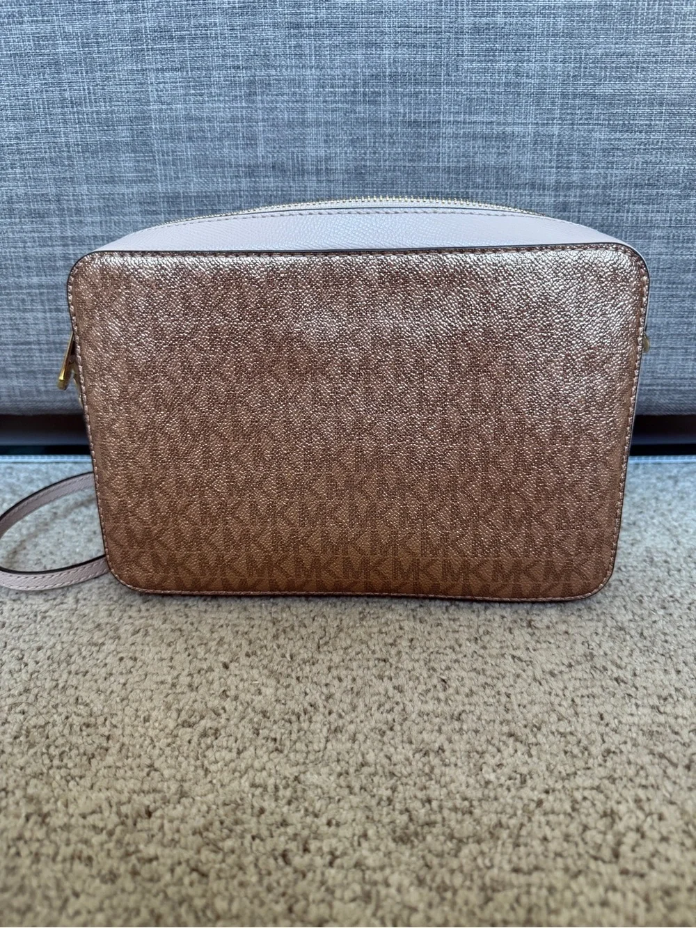 MICHAEL KORS Rose Gold Metallic Signature Crossbody
